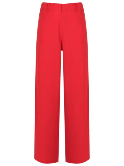 Uma Raquel Davidowicz Mid-rise Wide-leg Trousers In Red