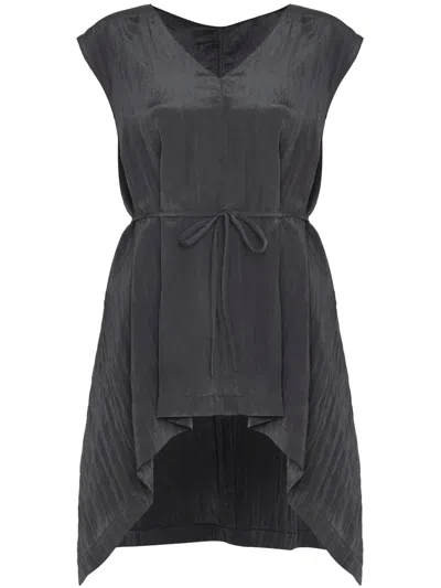 Uma Raquel Davidowicz Pleated Tied-waist Top In Grey