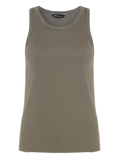 Uma Raquel Davidowicz Ribbed Crew-neck Top In Green