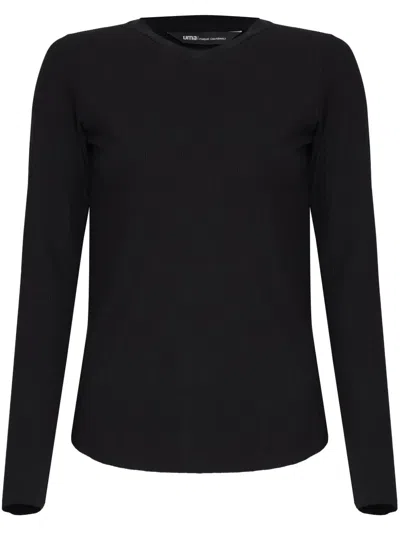 Uma Raquel Davidowicz Ribbed Long-sleeve Top In Black