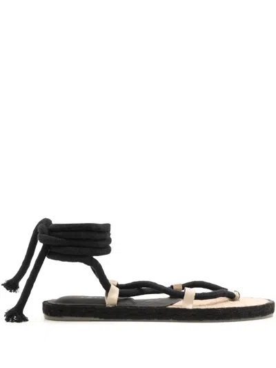 Uma Raquel Davidowicz Roseira Cotton Sandals In Black