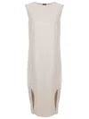 Uma Raquel Davidowicz Satin-detail Sleeveless Dress In Neutrals