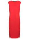 Uma Raquel Davidowicz Satin-detail Sleeveless Dress In Red