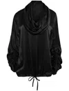 Uma Raquel Davidowicz Shawl-collar Satin Top In Black