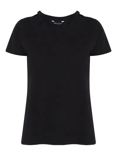Uma Raquel Davidowicz Shoulder-detail Cotton T-shirt In Black