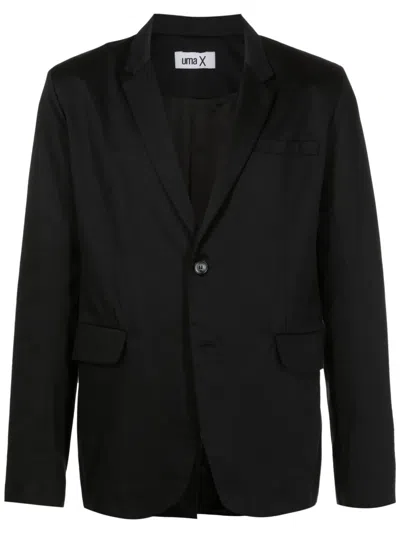 Uma Raquel Davidowicz Single-breasted Cotton Blazer In Black