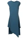 Uma Raquel Davidowicz Sleeveless Asymmetric Midi Dress In Blue