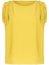 Uma Raquel Davidowicz Sleeveless Draped Top In Yellow