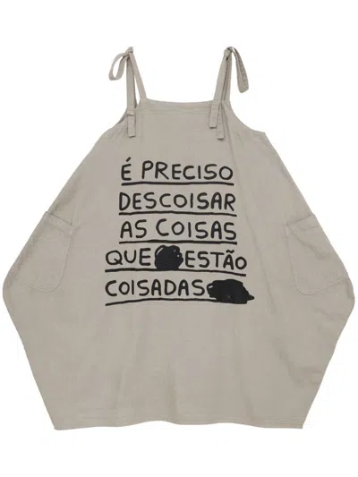 Uma Raquel Davidowicz Slogan-print Dress In Grey