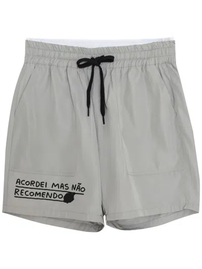 Uma Raquel Davidowicz Slogan-print Track Shorts In Grey