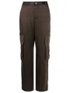 Uma Raquel Davidowicz Straight-leg Silk Cargo Trousers In Brown