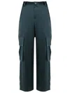 Uma Raquel Davidowicz Straight-leg Silk Cargo Trousers In Green