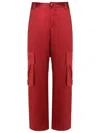 Uma Raquel Davidowicz Straight-leg Silk Cargo Trousers In Red