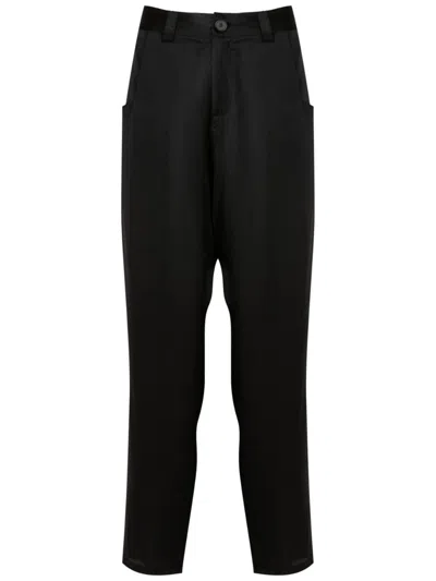 Uma Raquel Davidowicz Straight-leg Silk Trousers In Black