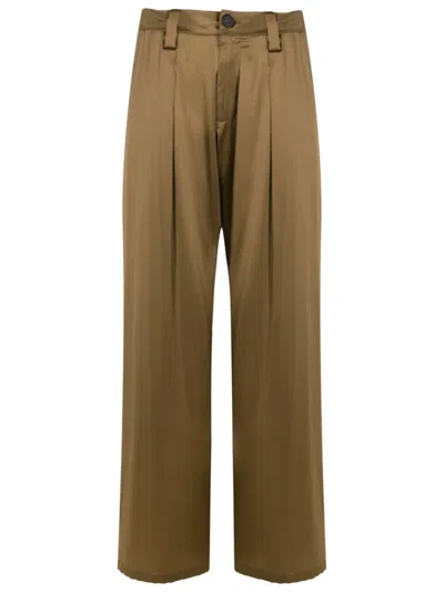 Uma Raquel Davidowicz Straight-leg Silk Trousers In Brown