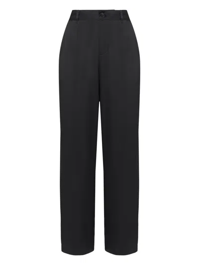 Uma Raquel Davidowicz Sucralose Silk Tailored Trousers In Black