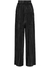 Uma Raquel Davidowicz Textured Wide-leg Trousers In Black