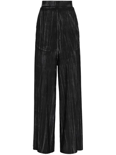 Uma Raquel Davidowicz Textured Wide-leg Trousers In Black