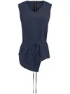 Uma Raquel Davidowicz Tie-front Sleeveless Top In Blue