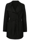 Uma Raquel Davidowicz Tied-waist Wide-lapels Coat In Black