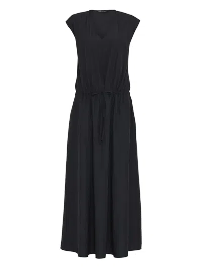 Uma Raquel Davidowicz V-neck Drawstring-waistband Maxi Dress In Black