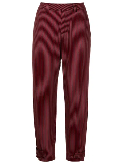 Uma Raquel Davidowicz Vertical-stripe Tapered Cropped Trousers In Red
