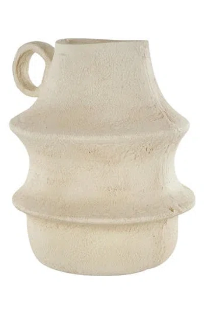 Uma Ribbed Vase In White