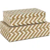 Uma Set Of 2 Contemporary Paper Storage Boxes In Brown