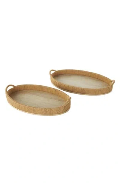 Uma Set Of 2 Oval Trays In Brown