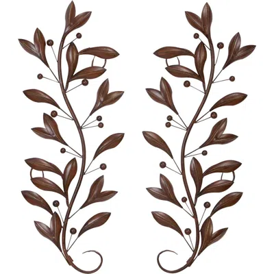 Uma Set Of 2 Wall Decor In Brown