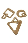 Uma Set Of 3 Geometric Chain Link Sculptures In Brown