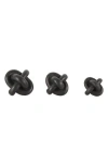 Uma Set Of 3 Modern Knot Sculptures In Black