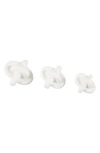 Uma Set Of 3 Modern Knot Sculptures In White