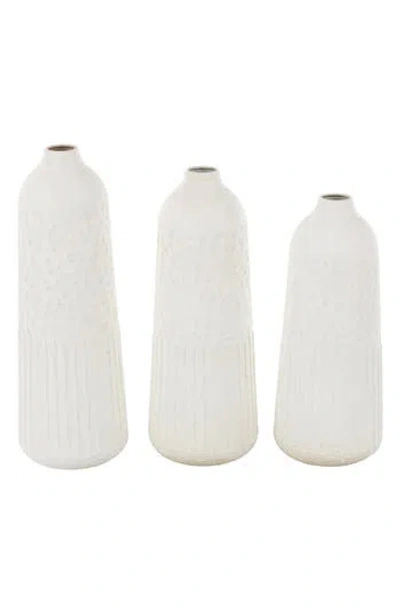 Uma Set Of 3 Vase Set In White