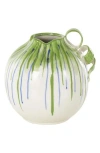Uma Stripe Ceramic Vase In Multi