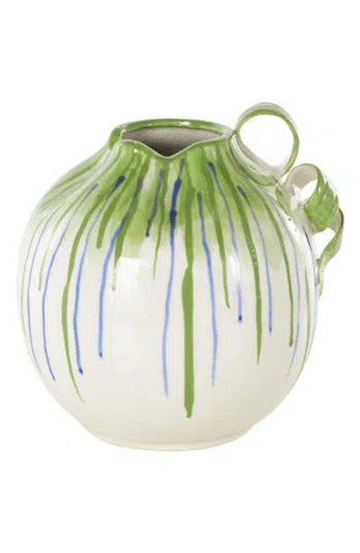 Uma Stripe Ceramic Vase In Multi