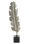 Uma Textured Silver Feather Statue In Silver