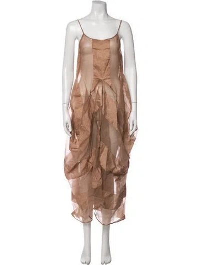 Pre-owned Uma Wang 2016 Midi Length Dress W/ Tags In Brown