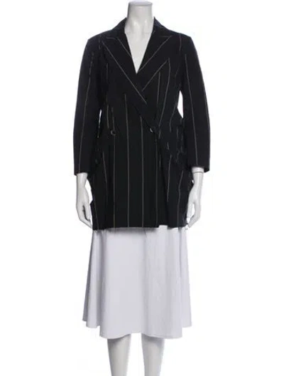 Pre-owned Uma Wang 2016 Striped Blazer In Black