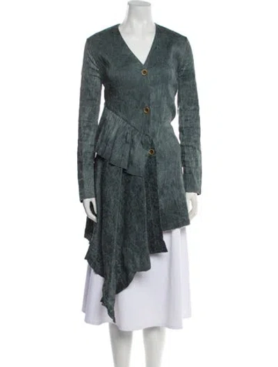 Pre-owned Uma Wang 2018 Linen Denim Jacket In Blue