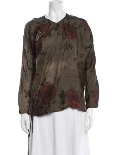Pre-owned Uma Wang 2023 Floral Print Blouse In Neutral