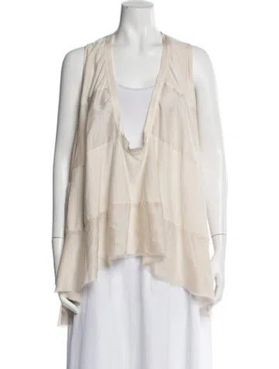 Pre-owned Uma Wang 2023 V-neck Top In Neutral