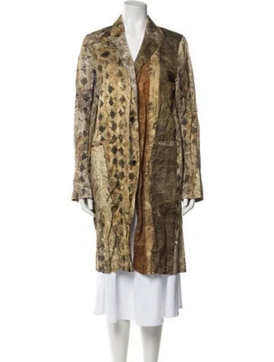 Pre-owned Uma Wang 2024 Animal Print Faux Fur Coat In Green