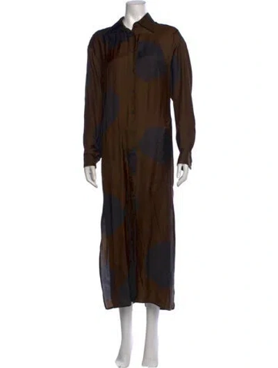Pre-owned Uma Wang 2024 Long Dress In Brown
