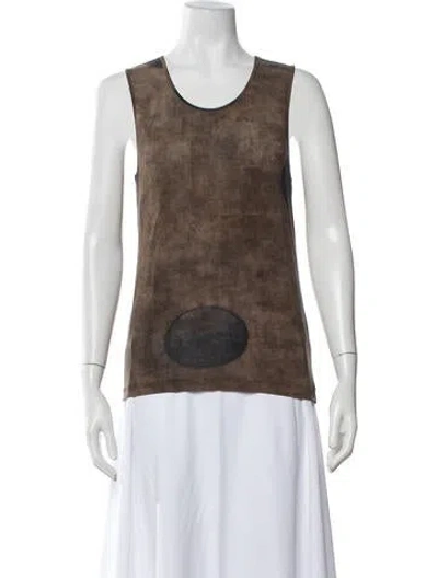 Pre-owned Uma Wang 2026 Printed Top In Brown