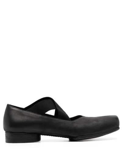 Uma Wang Leather Ballerina In Black