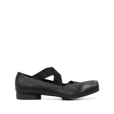 Uma Wang 23mm Square-toe Leather Ballerina Shoes In Black