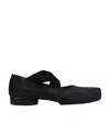 Uma Wang 23mm Square-toe Leather Ballerina Shoes In Black