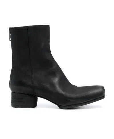 UMA WANG 30MM ZIP-UP LEATHER ANKLE BOOTS