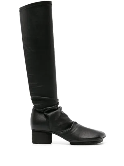 Uma Wang 50mm Knee-high Leather Boots In Black